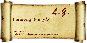 Lendvay Gergő névjegykártya